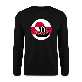 Conception de drakkar du drakkar du drapeau du Groenland - Sweat-shirt Unisexe - noir - Devant - Alina (178cm) & Michal (187cm)