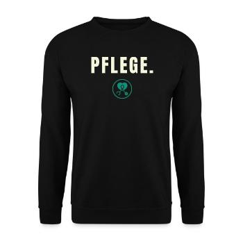 PFLEGE. Minimalist Job Success Edition - Unisex Pullover - Schwarz - Vorne - Alina (178cm) & Michal (187cm)