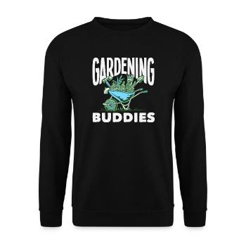 Gardening Buddies Pflanzenliebhaber Garten - Unisex Pullover - Schwarz - Vorne - Alina (178cm) & Michal (187cm)