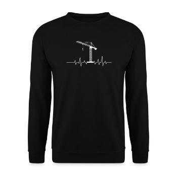 Opérateur de construction d’impulsions ECG pour battement de cœur de grue - Sweat-shirt Unisexe - noir - Devant - Alina (178cm) & Michal (187cm)