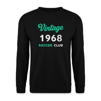 Vintage 1968 – Soccer Club Retro Birth Year - Unisex Sweatshirt - black - Front - Alina (178cm) & Michal (187cm)