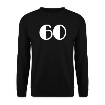 60. 60 JAHRE. 60-JÄHRIGES JUBILÄUM. 60. GEBURTSTAG. - Unisex Pullover - Schwarz - Vorne - Alina (178cm) & Michal (187cm)