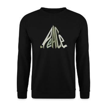Peace Graffiti with Heart Green - Unisex Sweatshirt - black - Front - Alina (178cm) & Michal (187cm)
