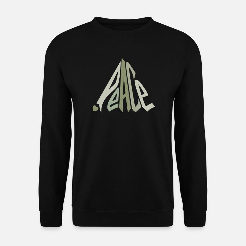 Peace Graffiti mit Herz Grün - Unisex Pullover - Schwarz