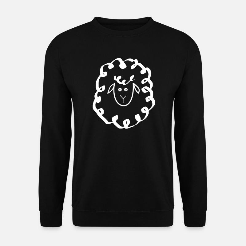 Schaf weiß - Unisex Pullover - Schwarz