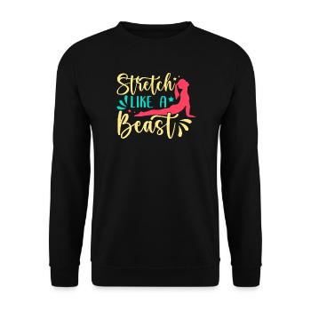Yoga : étirement comme une bête, yoga drôle - Sweat-shirt Unisexe - noir - Devant - Alina (178cm) & Michal (187cm)