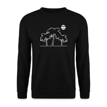 Tropical palm trees in sunset - Unisex Sweatshirt - black - Front - Alina (178cm) & Michal (187cm)