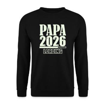 Papa 2026 Loading - Unisex Sweatshirt - black - Front - Alina (178cm) & Michal (187cm)