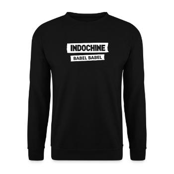 Vintage Babel Typo Effect Worn - Unisex Sweatshirt - black - Front - Alina (178cm) & Michal (187cm)