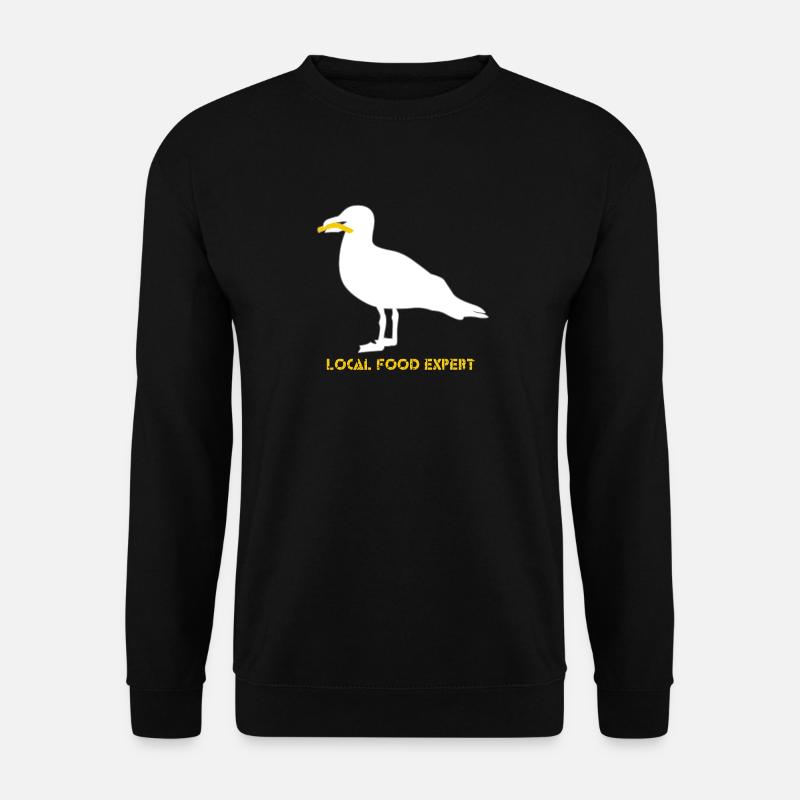 Lokaler Food-Experte Seemöwe - Weiß - Unisex Pullover - Schwarz