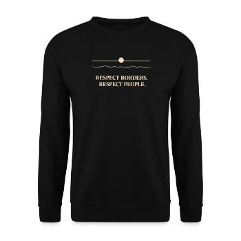 Groenland - Respecter les frontières Respecter les gens - Sweat-shirt Unisexe - noir - Devant - Alina (178cm) & Michal (187cm)