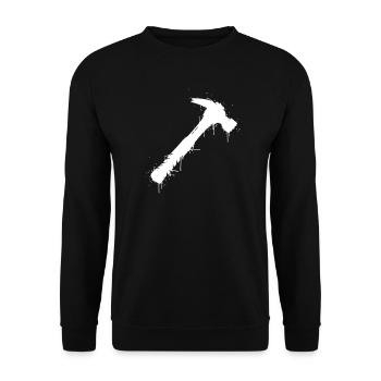 Hammer Tool Graffiti Splatter Vector - Unisex Sweatshirt - black - Front - Alina (178cm) & Michal (187cm)