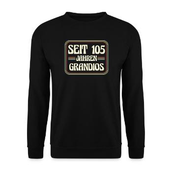 105 Jahre alt Geburtstag 105. Geburtstag - Unisex Pullover - Schwarz - Vorne - Alina (178cm) & Michal (187cm)