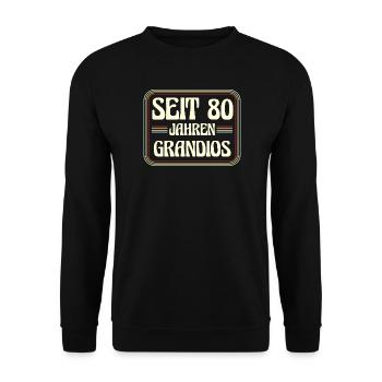 80 Years Old Birthday 80th Birthday - Unisex Sweatshirt - black - Front - Alina (178cm) & Michal (187cm)