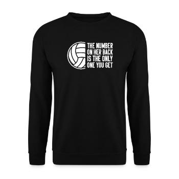 Volleyball son numéro Citation drôle Joueuse de sport - Sweat-shirt Unisexe - noir - Devant - Alina (178cm) & Michal (187cm)