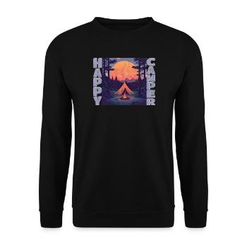 Campeur heureux - Sweat-shirt Unisexe - noir - Devant - Alina (178cm) & Michal (187cm)