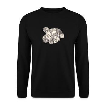 Ingwer Skizze - Unisex Pullover - Schwarz - Vorne - Alina (178cm) & Michal (187cm)