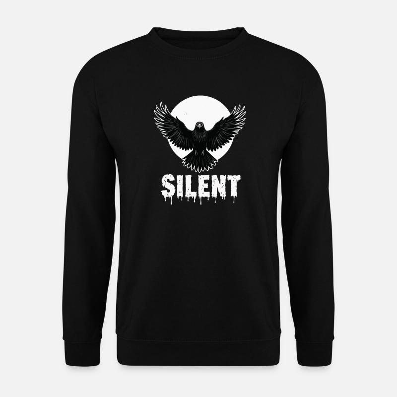 Silent – Dark Raven Gothic Motif - Unisex Sweatshirt - black