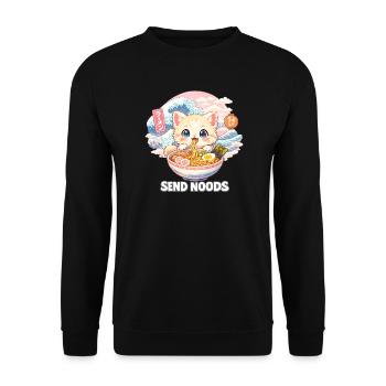 Ramen Nouilles, Amoureux des Chats, Kats Kawaii Rétro - Sweat-shirt Unisexe - noir - Devant - Alina (178cm) & Michal (187cm)