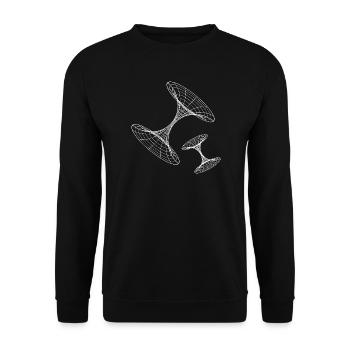 Wireframe Vortex Geometry - Unisex Sweatshirt - black - Front - Alina (178cm) & Michal (187cm)