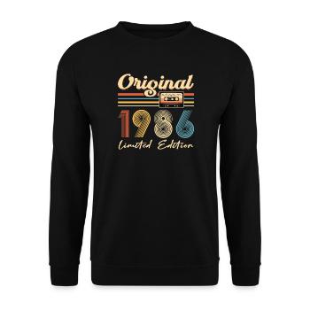 40 Year Anniversary Original 1986 Party Gift - Unisex Sweatshirt - black - Front - Alina (178cm) & Michal (187cm)