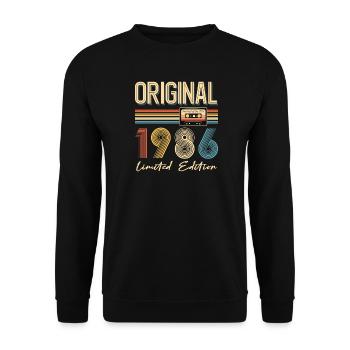 40 Year Anniversary Original 1986 Party Gift - Unisex Sweatshirt - black - Front - Alina (178cm) & Michal (187cm)