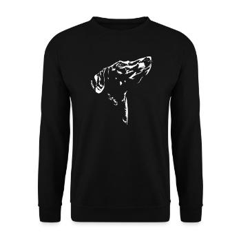 Azawakh Silhouette Greyhounds Greyhound Wilsigns - Unisex Sweatshirt - black - Front - Alina (178cm) & Michal (187cm)