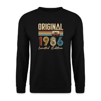 40th Birthday 40th Anniversary Original 1986 - Unisex Sweatshirt - black - Front - Alina (178cm) & Michal (187cm)