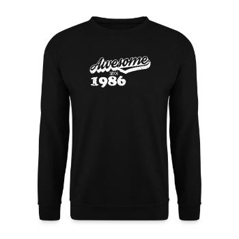 Awesome seit 1986 – Retro Typografie - Unisex Pullover - Schwarz - Vorne - Alina (178cm) & Michal (187cm)