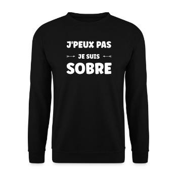 J'peux pas je suis sobre - Sweat-shirt Unisexe - noir - Devant - Alina (178cm) & Michal (187cm)