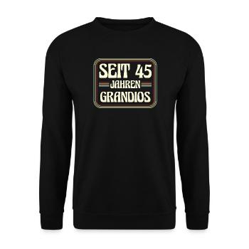 45 Jahre alt Geburtstag 45. Geburtstag - Unisex Pullover - Schwarz - Vorne - Alina (178cm) & Michal (187cm)