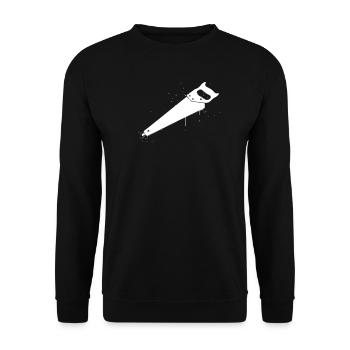 Handsäge Graffiti Handwerk - Unisex Pullover - Schwarz - Vorne - Alina (178cm) & Michal (187cm)