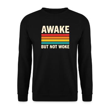 Awake But Not Woke Retro Sunset Design - Unisex Sweatshirt - black - Front - Alina (178cm) & Michal (187cm)