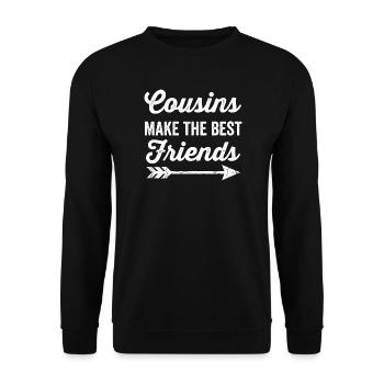 Cousins Make The Best Friends Distressed Quote - Unisex Sweatshirt - black - Front - Alina (178cm) & Michal (187cm)