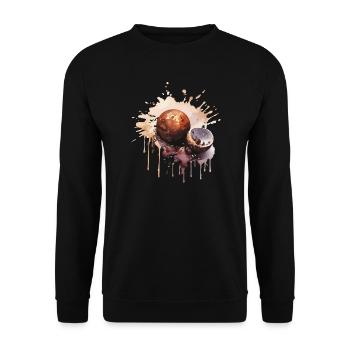 Schokolade Pralinen Süßigkeiten - Unisex Pullover - Schwarz - Vorne - Alina (178cm) & Michal (187cm)