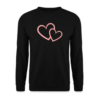 Valentinstag Pink Heart, Valentinstag - Unisex Pullover - Schwarz - Vorne - Alina (178cm) & Michal (187cm)