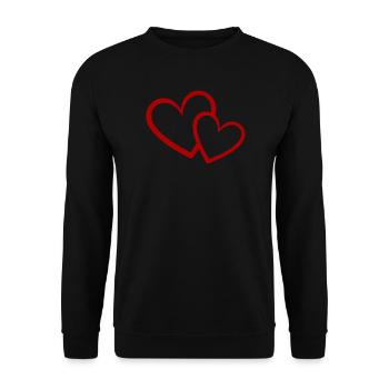 Valentine's Day Heart Red Gift Valentine's Day - Unisex Sweatshirt - black - Front - Alina (178cm) & Michal (187cm)