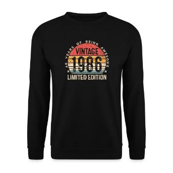 Vintage 1986 Limited Edition 40 Jahre alter 40-jähriger Geburtstag - Unisex Pullover - Schwarz - Vorne - Alina (178cm) & Michal (187cm)