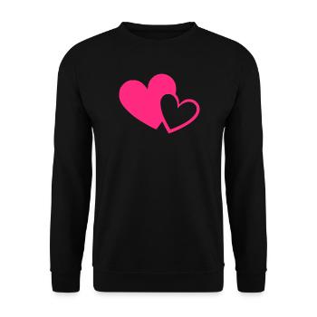 Valentine's Day Heart Pink Pink Gift Valentine's Day - Unisex Sweatshirt - black - Front - Alina (178cm) & Michal (187cm)