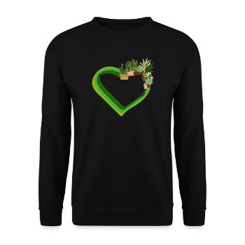 Pflanzenliebhaber Liebe Pflanzen Sukkulente Blume - Unisex Pullover - Schwarz - Vorne - Alina (178cm) & Michal (187cm)