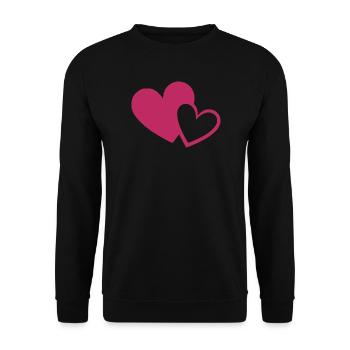 Cœur rose, cadeau rose, fête des mères - Sweat-shirt Unisexe - noir - Devant - Alina (178cm) & Michal (187cm)
