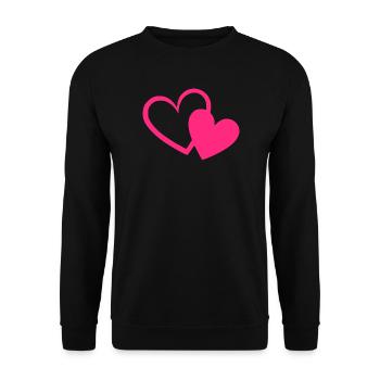 Valentine's Day Heart Pink Pink Gift Valentine's Day - Unisex Sweatshirt - black - Front - Alina (178cm) & Michal (187cm)