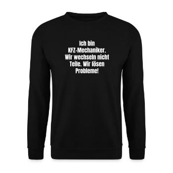 Mécaniciens automobiles : Nous résolvons des problèmes - Sweat-shirt Unisexe - noir - Devant - Alina (178cm) & Michal (187cm)