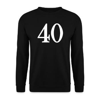 40. 40 YEARS. 40th ANNIVERSARY. 40 YEARS ANNIVERSARY. - Unisex Sweatshirt - black - Front - Alina (178cm) & Michal (187cm)