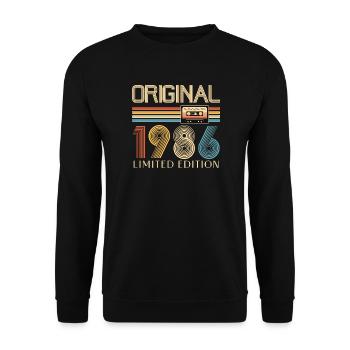 40 Year Anniversary Original 1986 Party Gift - Unisex Sweatshirt - black - Front - Alina (178cm) & Michal (187cm)