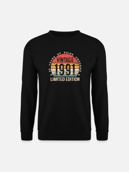 Vintage 1991 Limited Edition 35-Year-Old 35th BDay - Unisex Sweatshirt - black