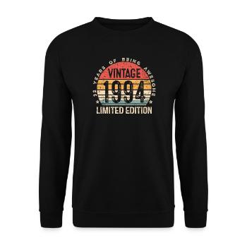 32e anniversaire Né en édition limitée 1994 - Sweat-shirt Unisexe - noir - Devant - Alina (178cm) & Michal (187cm)