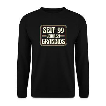 99 years old Birthday 99th birthday - Unisex Sweatshirt - black - Front - Alina (178cm) & Michal (187cm)