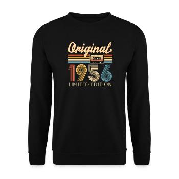 Original 70 Year Anniversary 1956 Party Gift - Unisex Sweatshirt - black - Front - Alina (178cm) & Michal (187cm)