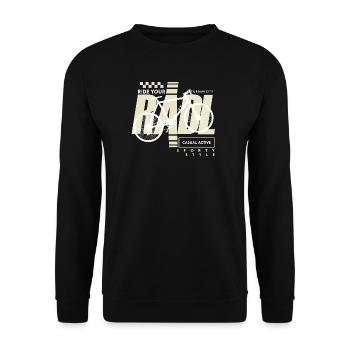 Urban Bike Casual Active Radl Radln - Unisex Pullover - Schwarz - Vorne - Alina (178cm) & Michal (187cm)